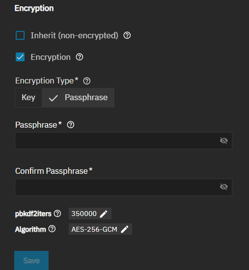 Add Zvol Passphrase Encryption Add Zvol Passphrase Encryption