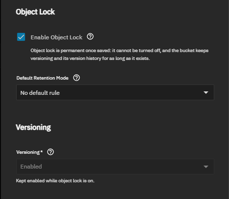 Object Lock Settings Object Lock Settings