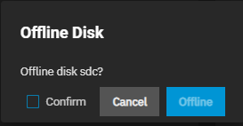 Devices Disk Offline Dialog Devices Disk Offline Dialog