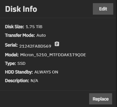 Disk Info Card Disk Info Card
