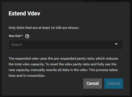 Extend Vdev Extend Vdev