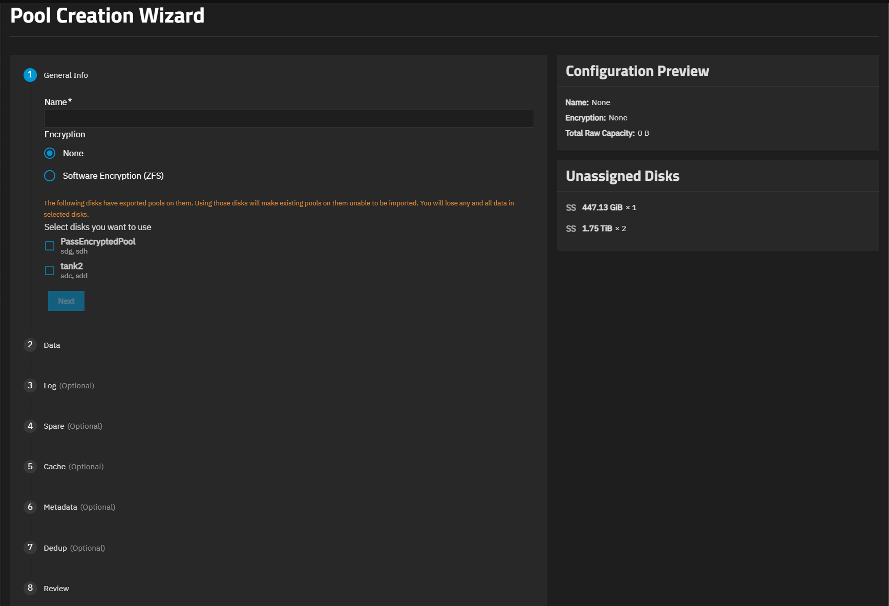 Pool Creation Wizard Pool Creation Wizard