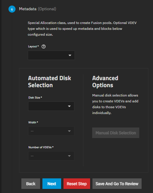 Pool Creation Wizard Metadata Screen Pool Creation Wizard Metadata Screen