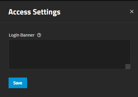 Access Settings Screen Access Settings Screen