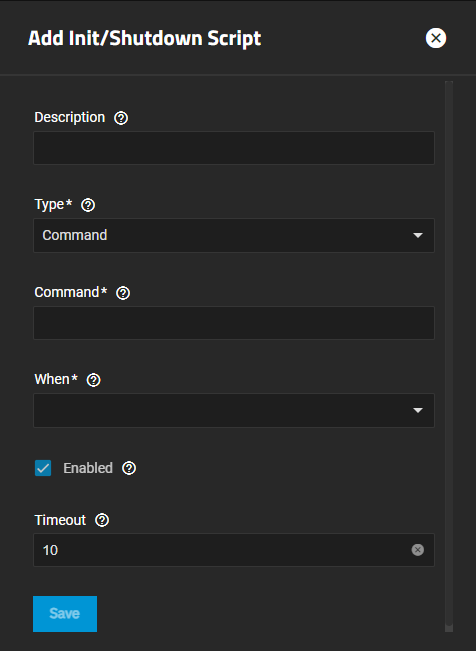 Add Init/Shutdown Scripts Add Init/Shutdown Scripts
