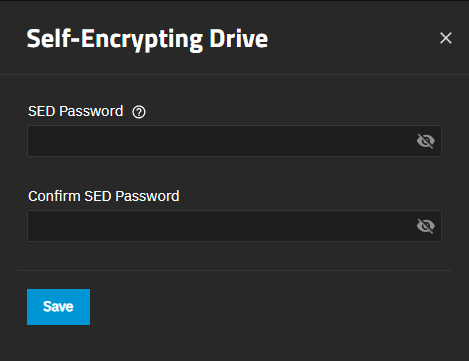Self-Encrypting Drive Config Screen Self-Encrypting Drive Config Screen