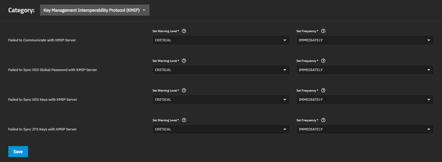 KMIP Alert Settings AlertSettingsKMIP