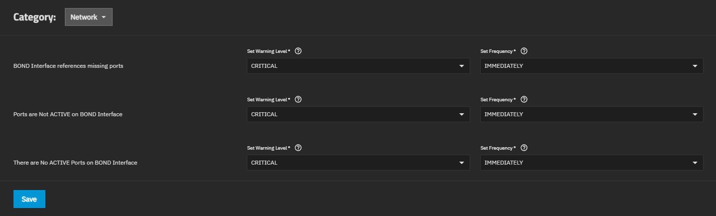 Network Alert Settings AlertSettingsNetwork