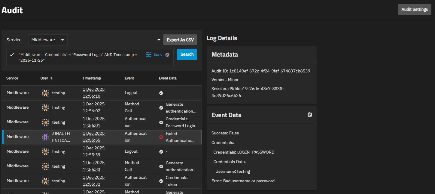 Audit Advanced Search Audit Advanced Search