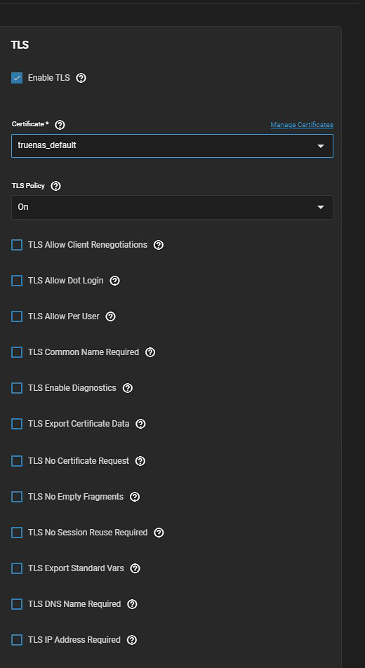 FTP Advanced Settings TLS FTP Advanced Settings TLS
