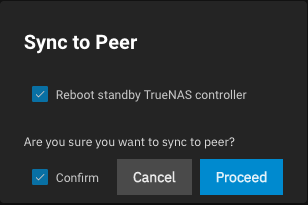 Failover Sync To Peer Dialog FailoverSyncToPeerDialog