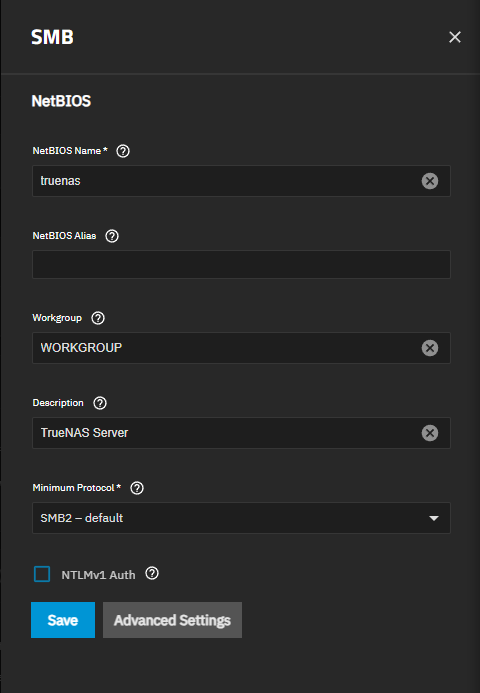 SMB Service Options SMBServiceOptionsSCALE