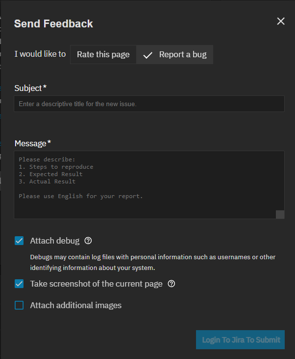 Report a Bug Report a Bug