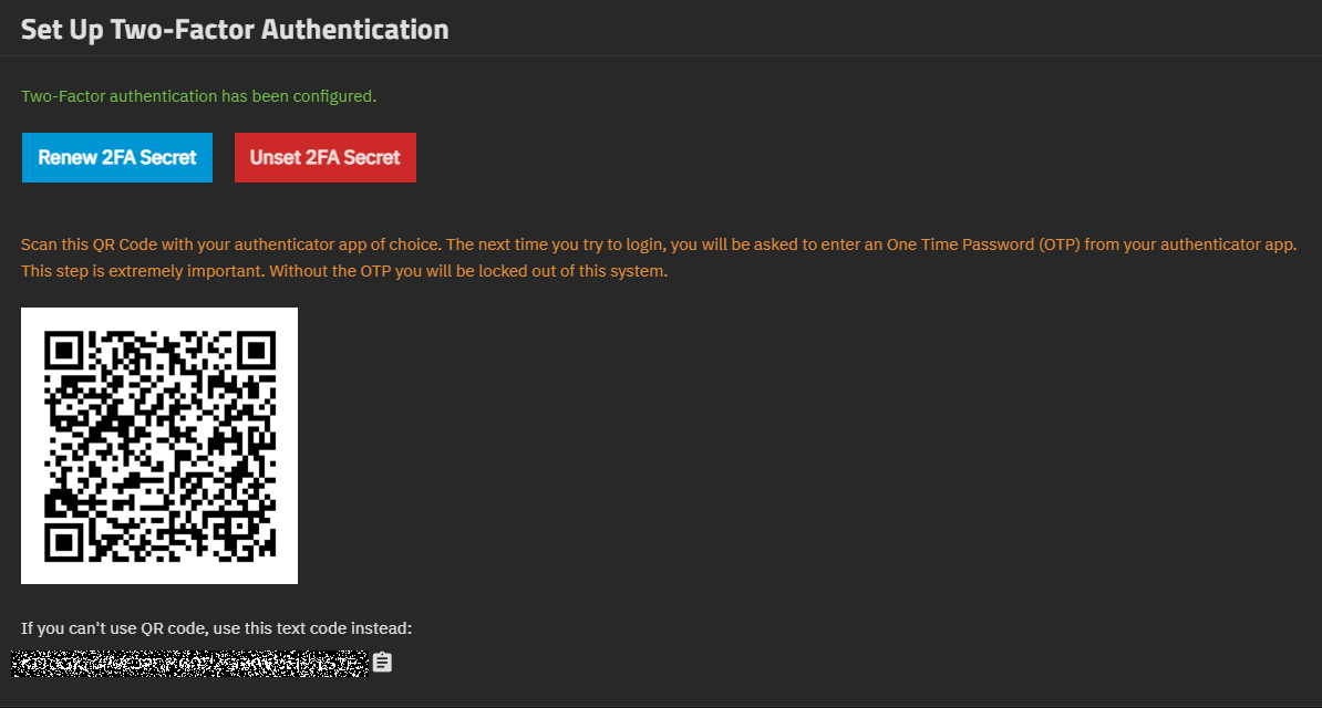 Set Up Two-Factor Authentication Screen Set Up Two-Factor Authentication Screen