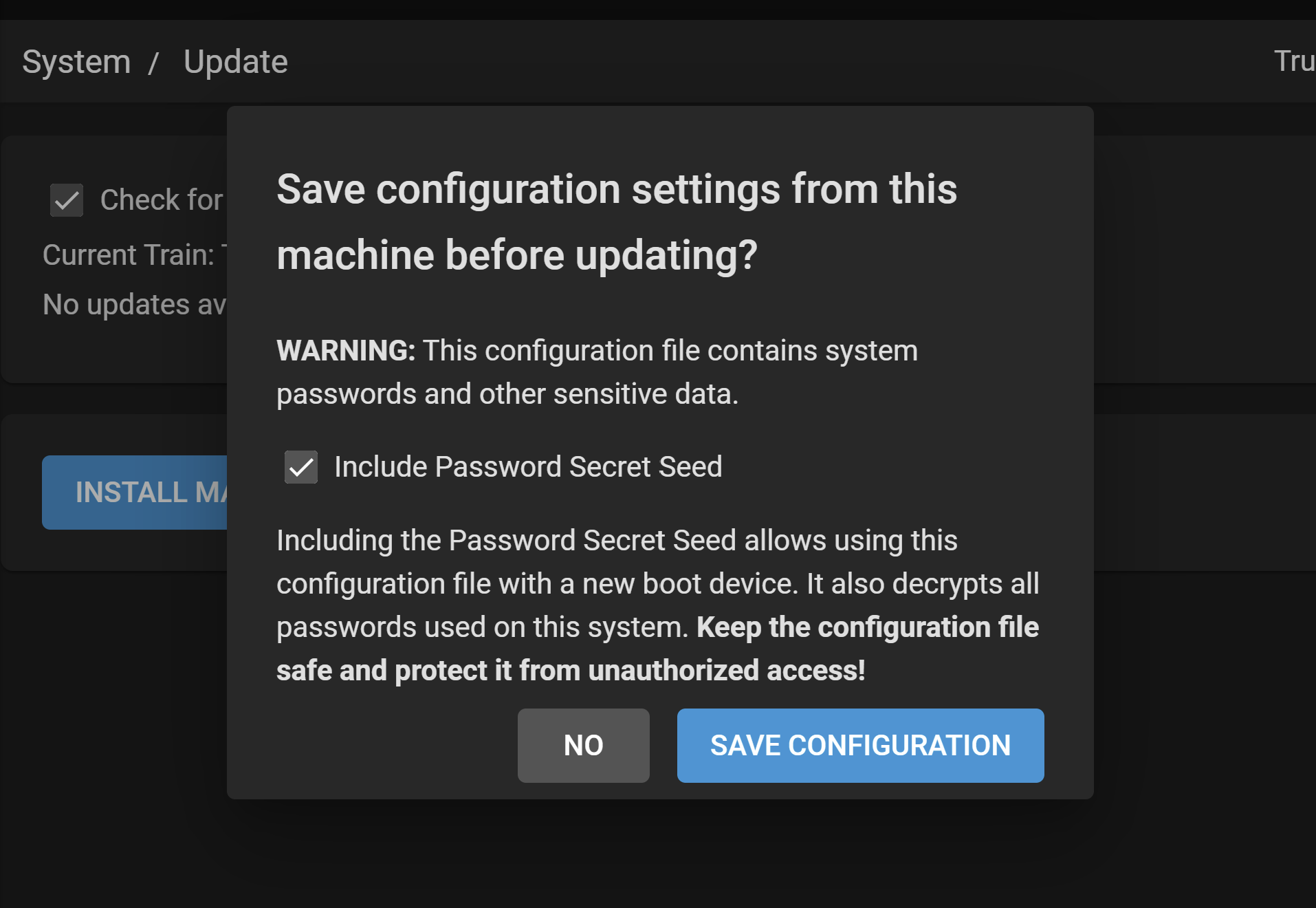 Save the Config file Save the Config file