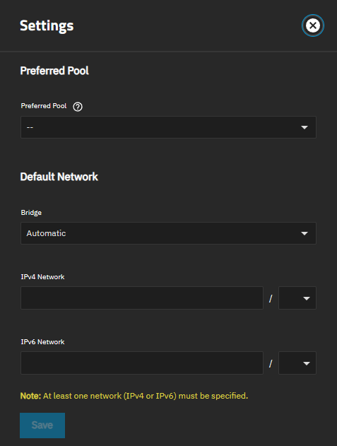 Settings Panel Settings Panel
