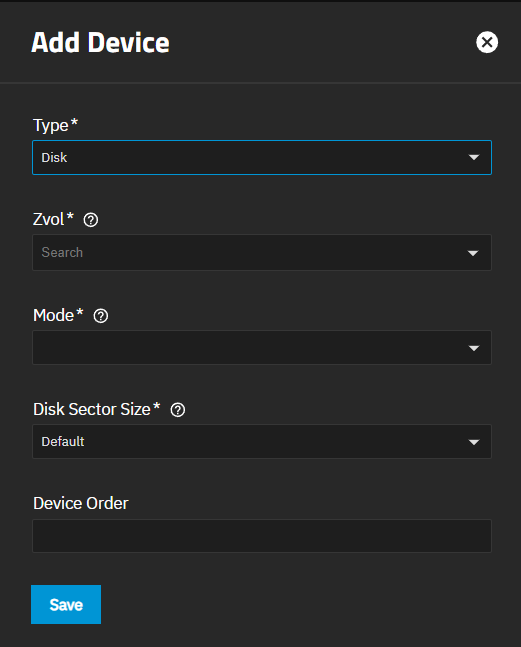 Devices Add Disk Devices Add Disk