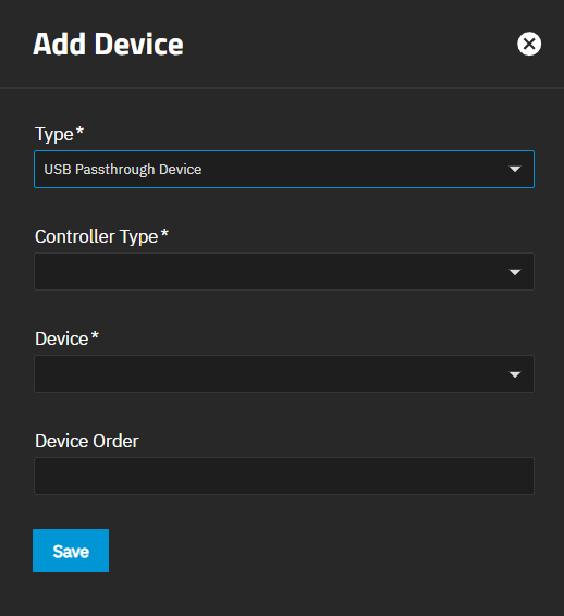 Devices Add USB Passthrough Devices Add USB Passthrough