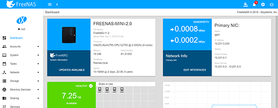 FreeNAS 11.2 New User Interface