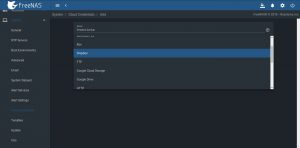 Selecting Dropbox in FreeNAS System Cloud Credentials