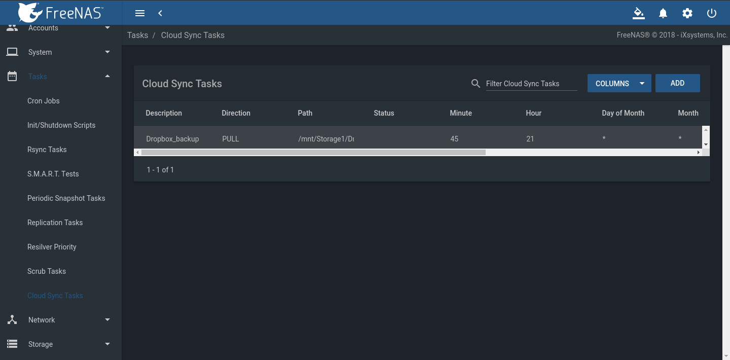 selecting Cloud Sync Tasks