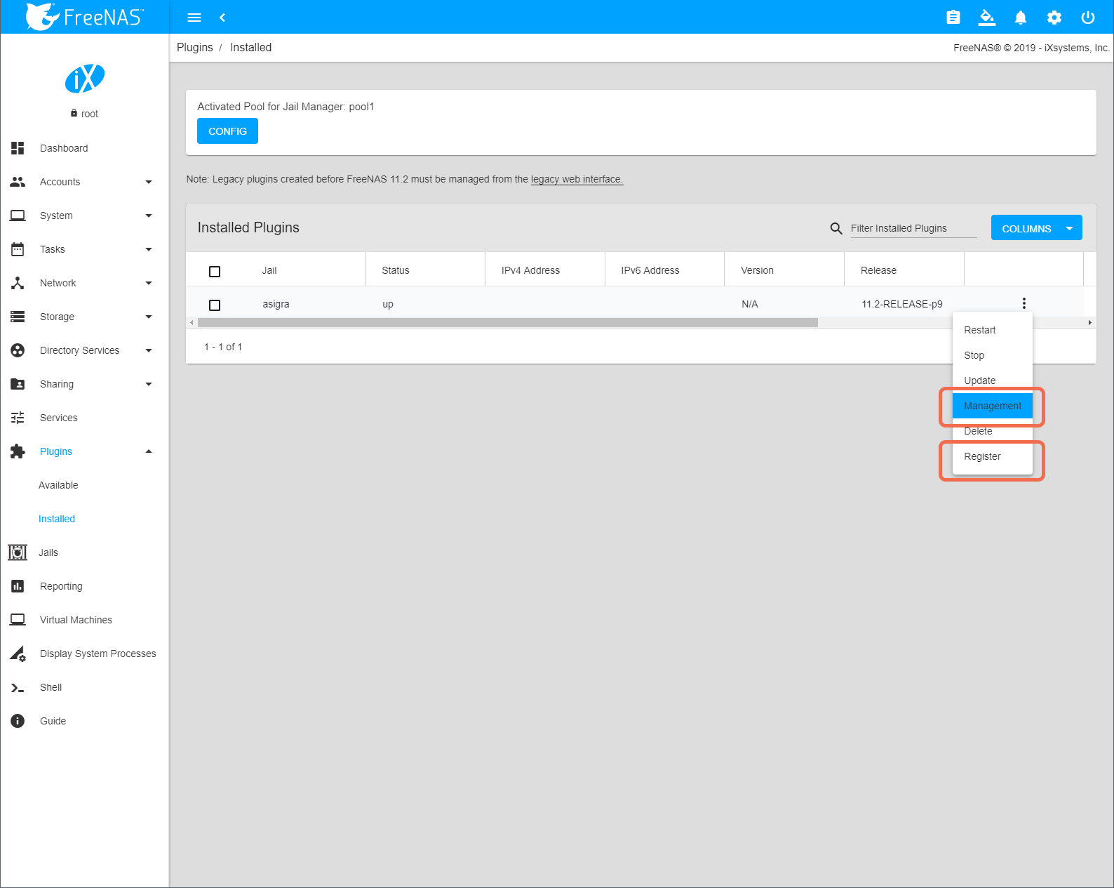 Register Asigra Plugins