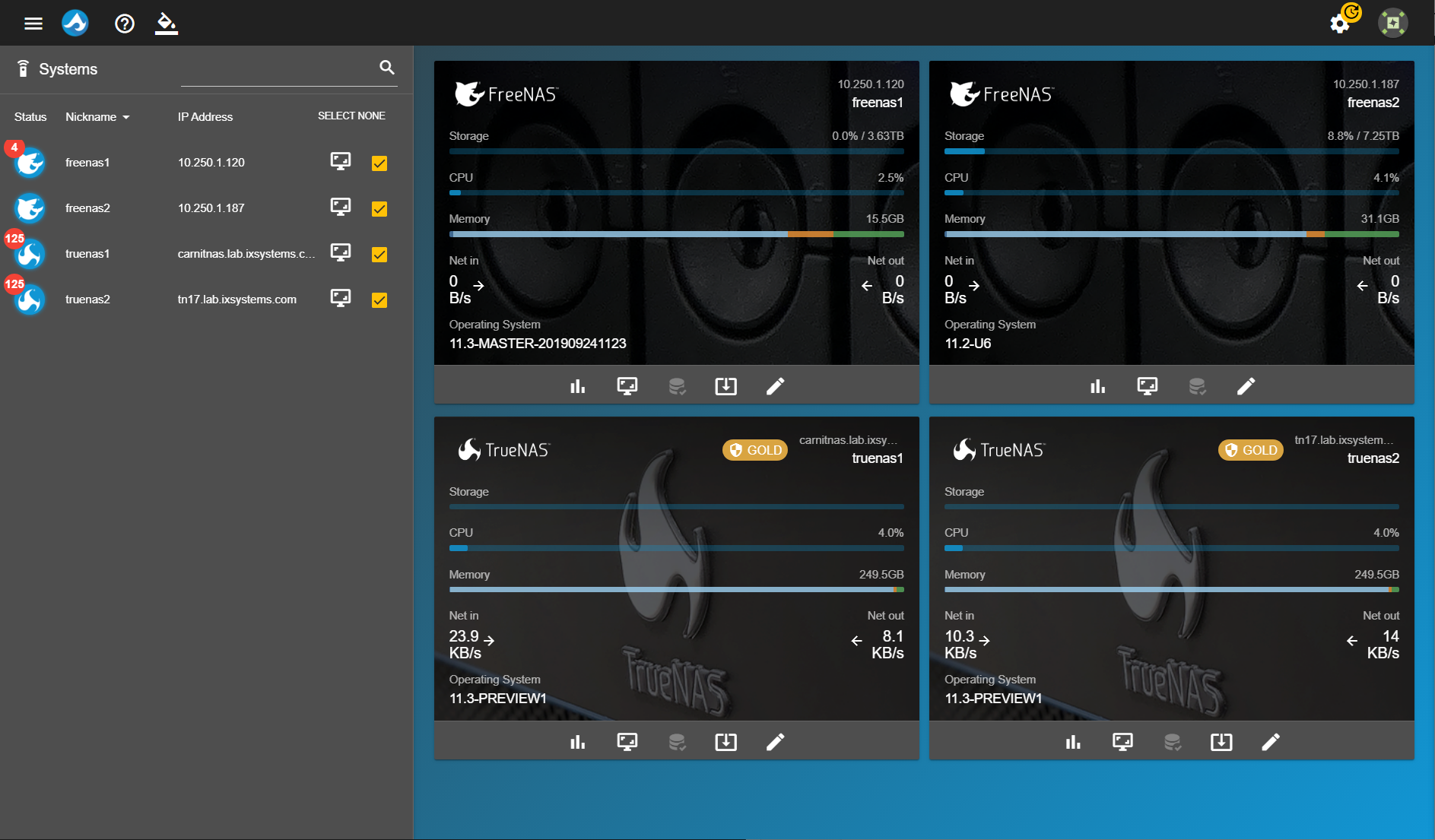 TrueCommand Multiple Systems Dashboard
