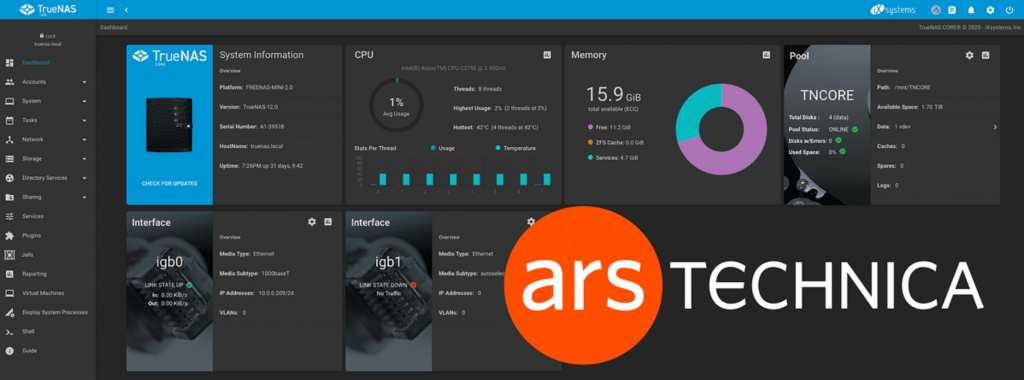 TrueNAS CORE ZFS features