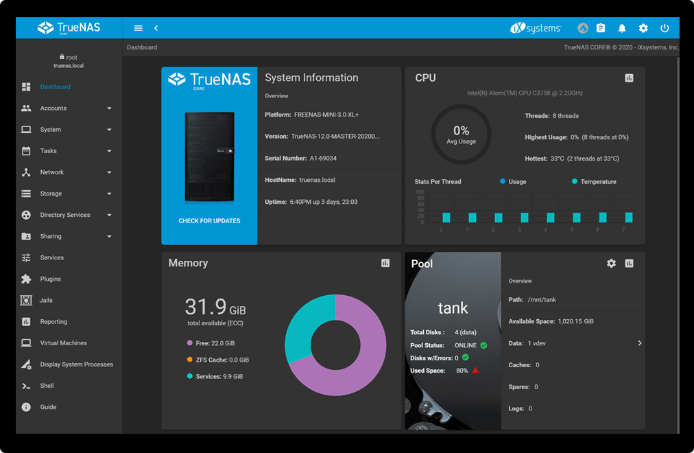 truenas core mail server