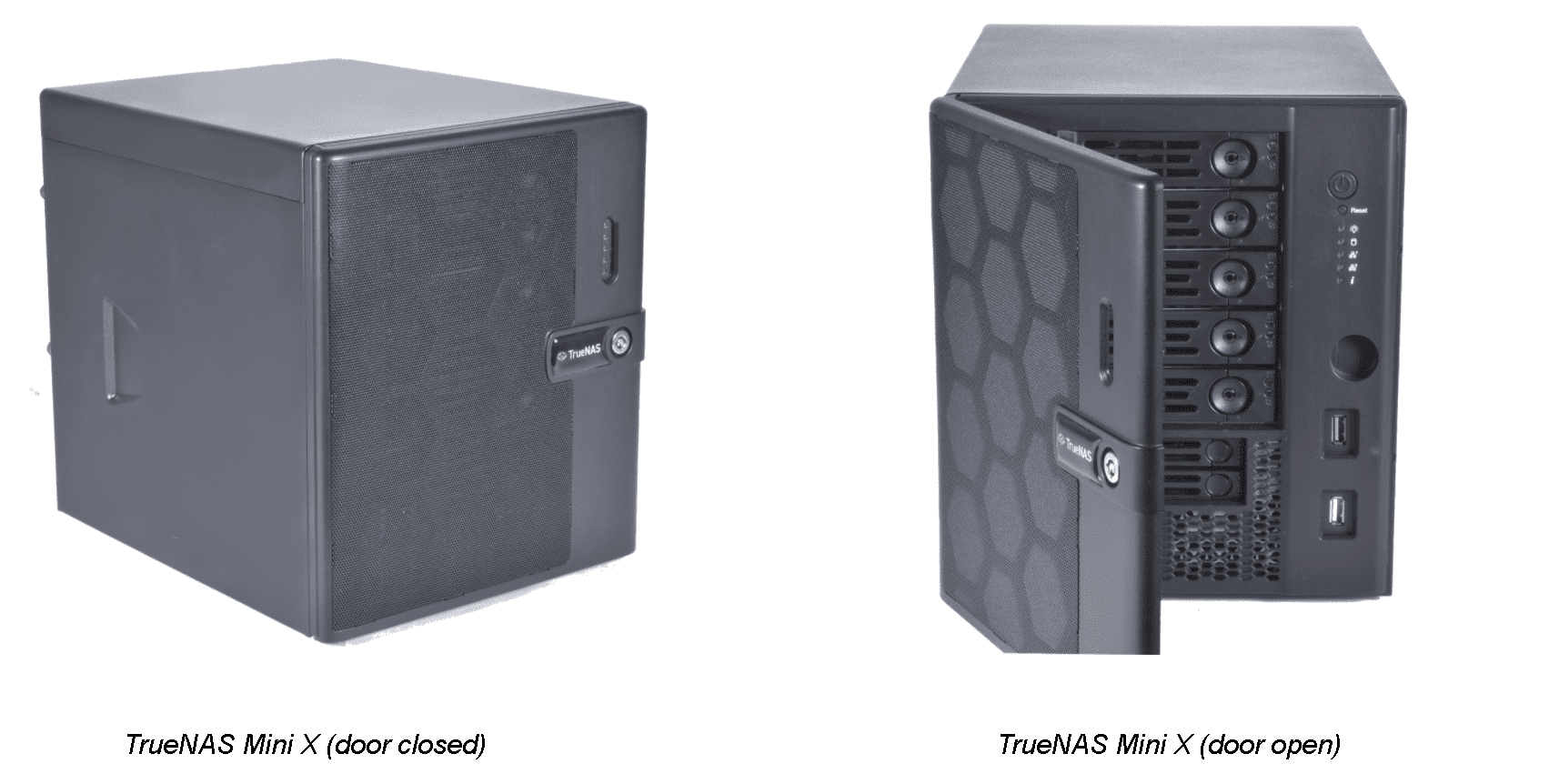 TrueNAS Mini X open and closed door