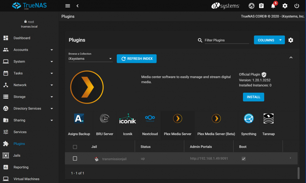 truenas mail server plugin