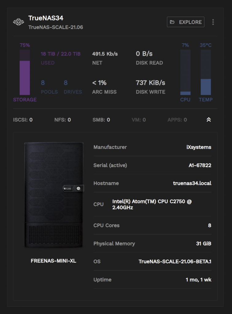 TrueCommand inventory view of TrueNAS systems