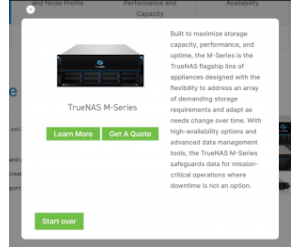 TrueNAS Recommendation Tool step 3 wizard