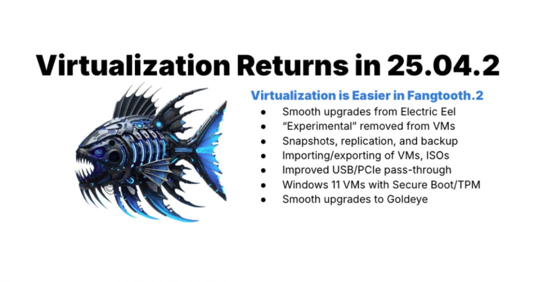 TrueNAS 25.04.2: Fangtooth re-enables “Virtualization”