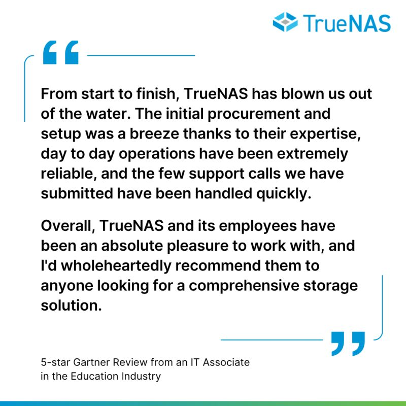 TrueNAS referral program testimonial