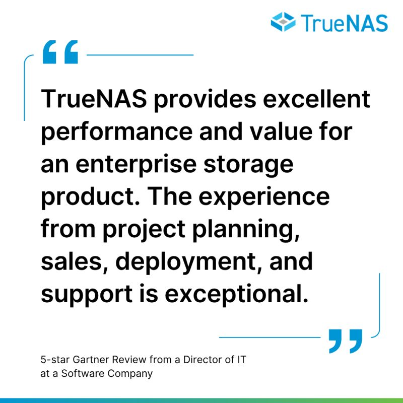 TrueNAS referral program testimonial