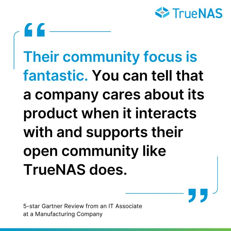 TrueNAS referral program testimonial