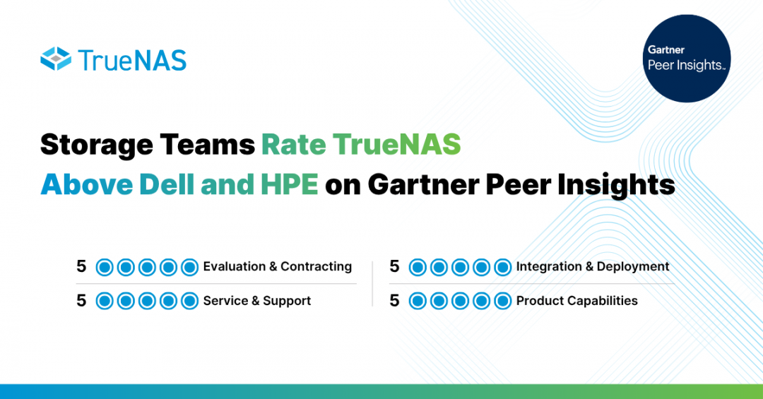 Storage Teams Rate TrueNAS Above Dell and HPE on Gartner Peer Insights