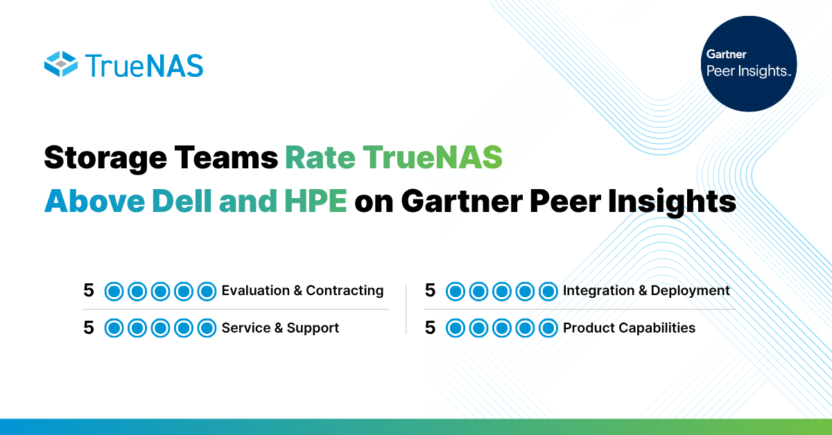 Storage Teams Rate TrueNAS Above Dell and HPE on Gartner Peer Insights